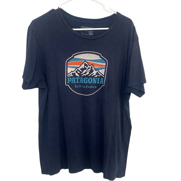 Patagonia Men’s LARGE Slim Fit “Built To Endure” Soft Tee Recycled Organic - Picture 1 of 4